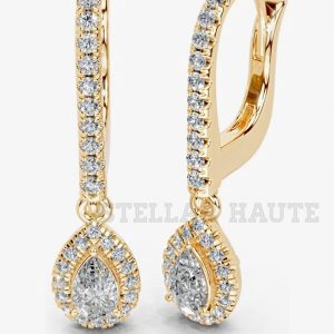 Stunning Yellow Gold Diamond Earring
